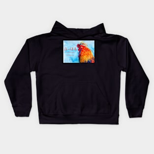 Cock-a-doodle-doo Rooster Birthday card Kids Hoodie